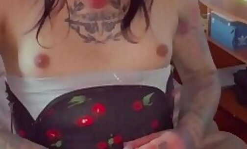 Wearing a cherry bodysuit I masturbated hot for you