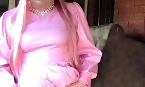 Sissy pink latex dress