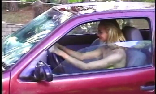 Car washing turns hot outdoor sex