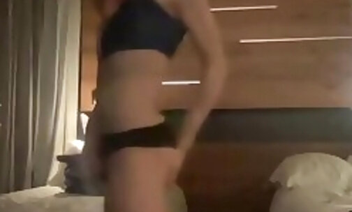 slim germany femboy strokes her dick on webcam