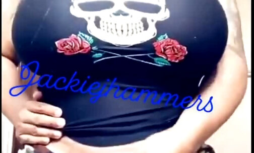 Jackie Hammers Huge Tits Jacks Pumped Up Cock 'Til She Cums
