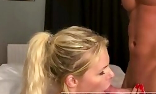 MAKING HIM HARD IN HER WARM MOUTH: TS Britney sucks her daddy like a Dyson