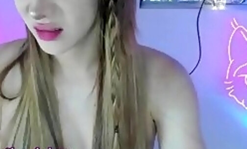 big tits latina trans babe jerks off her big dick on webcam