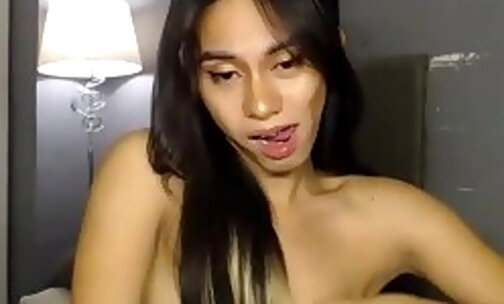 Exclusive Sexy Asian Latina Sheboy in a Webcam Show Part2