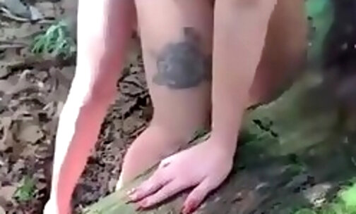 3some on forest trail