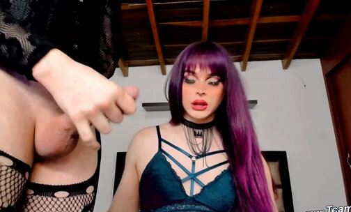 Intense Blowjob Session of Two Horny Trans