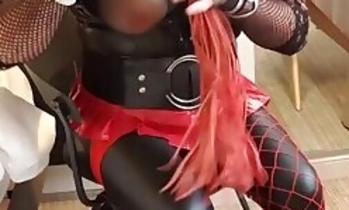BDSM nipples play with a slave