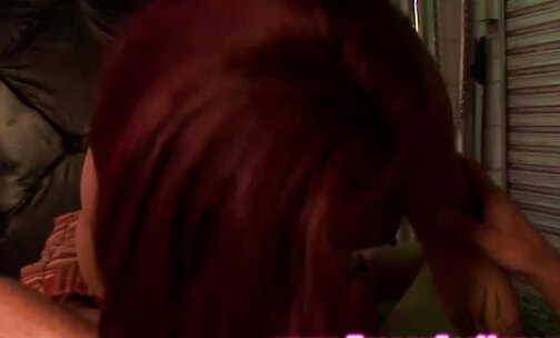 Fervent redhead blows & gets rimming