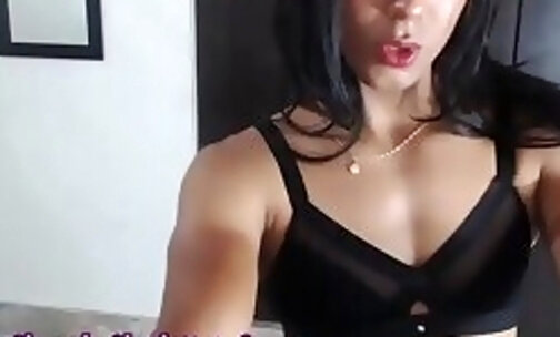 sexy latina teen transgirl plays with her cock on webcam