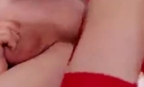 busty trans babe wearing sexy red lingerie fuck assly h