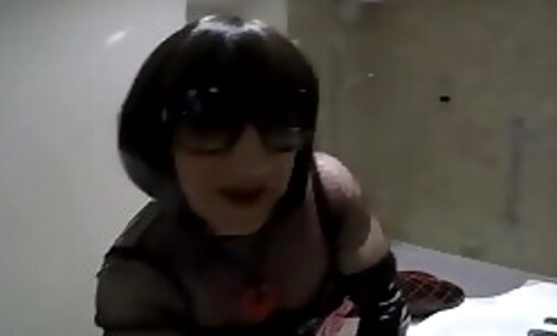 dirty fucking in a bathroom for a transsexual