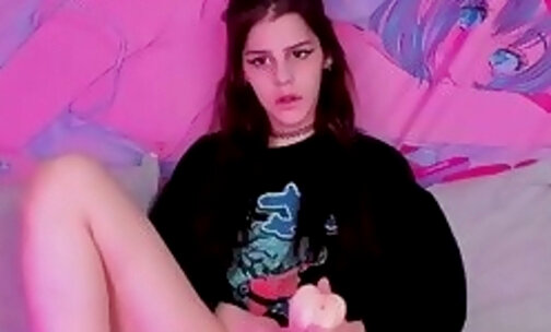petite teen russian trans princess with sexy feet legs masturbates on webcam