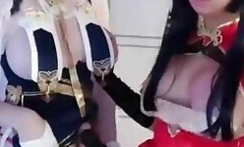 OF SIS SoapyC Two Cosplay TS Cum Together At Same Time