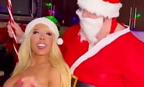 Two Trans Bimbos Get Fucked by Naughty Santa s Big Cock