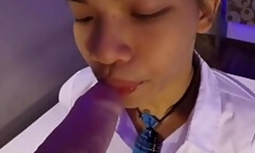 Ladyboy Kib Gets That Thick Cock In Mouth