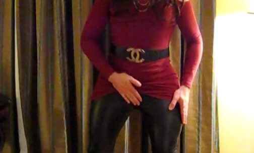 Tranny Dance in Leather pants