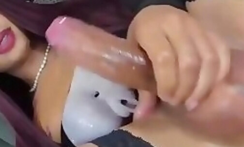 black cd banging her fake hole in a live webcam video p
