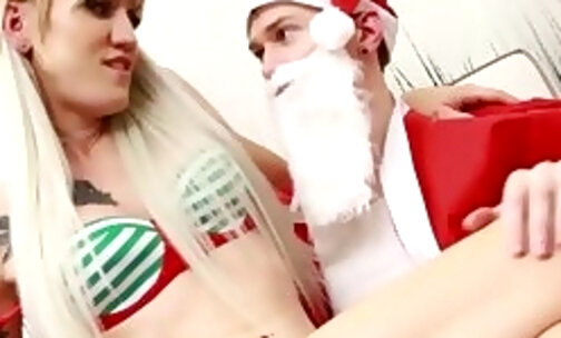TRANSEROTICA Trans Blonde Lena Kelly Anal Fucked By Santa