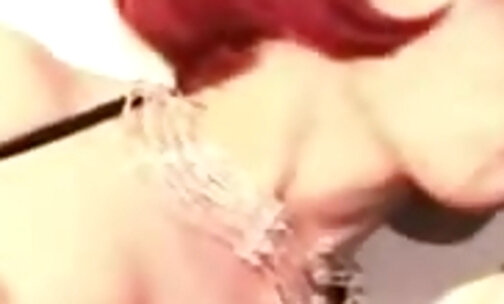 CD With Red Hair And Big Red Lips Sucking And Fucking